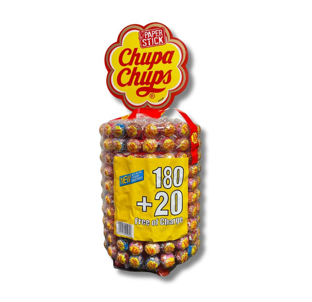 Chupa Chups Assorted Lollipop Wheel Carousel with 7 Flavours of Party Sweets In Bulk. 200 lollies.