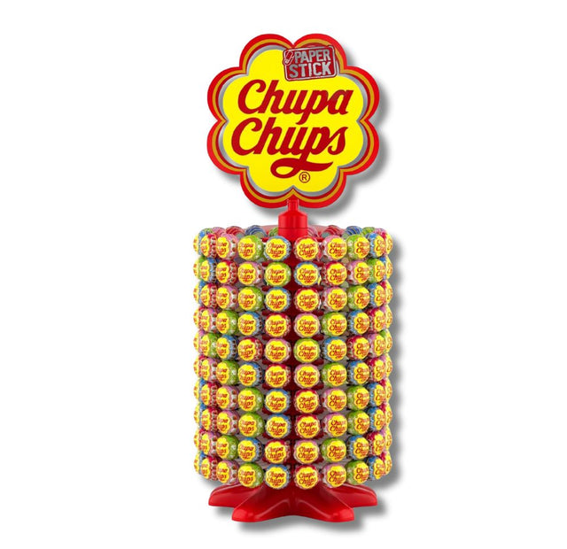 Chupa Chups Assorted Lollipop Wheel Carousel with 7 Flavours of Party Sweets In Bulk. 200 lollies.