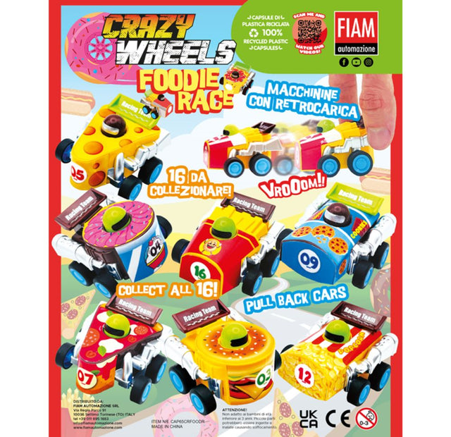Crazy Wheels Foodie Race (x300) 65mm Prize Capsules