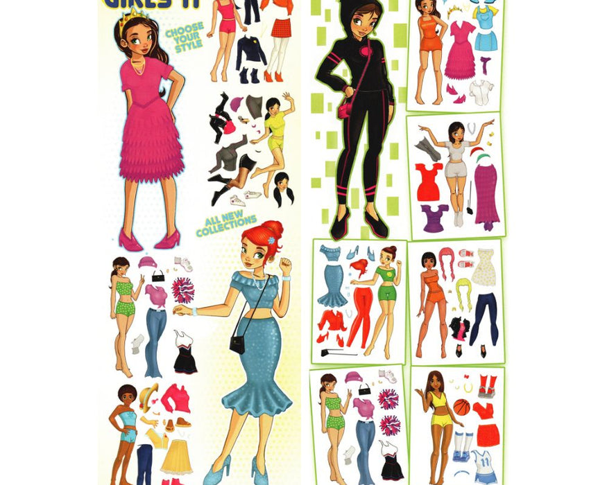 Dress Up Girls #11 (x300) - Flat Packing Vending Stickers