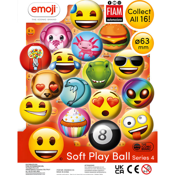 Emoji Soft Play Balls (x360) 63mm Vending Prize Ball