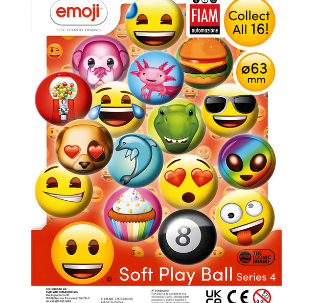 Emoji Soft Play Balls (x360) 63mm Vending Prize Ball