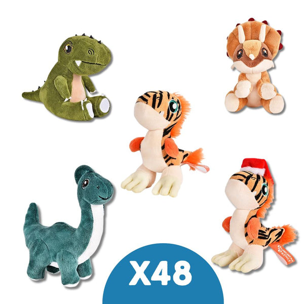 Cute Dinosaur Size 2 Plush Mix with 5 designs. Suitable for size 2 crane grabbers, approximately 12cm.