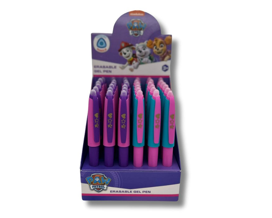 Paw Patrol Eraser Gel Pens in Pink/Purple -  36 in Counter Display Unit