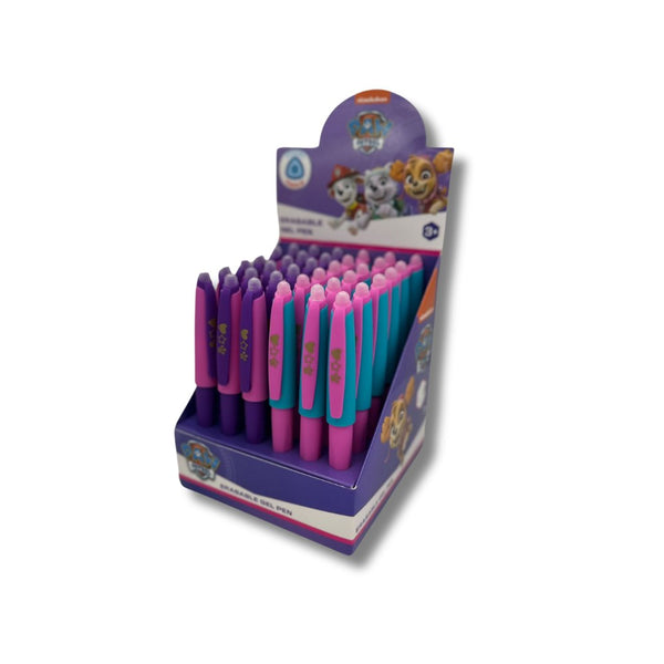 Paw Patrol Eraser Gel Pens in Pink/Purple -  36 in Counter Display Unit