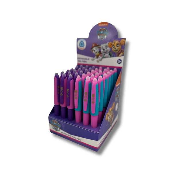 Paw Patrol Eraser Gel Pens in Pink/Purple -  36 in Counter Display Unit