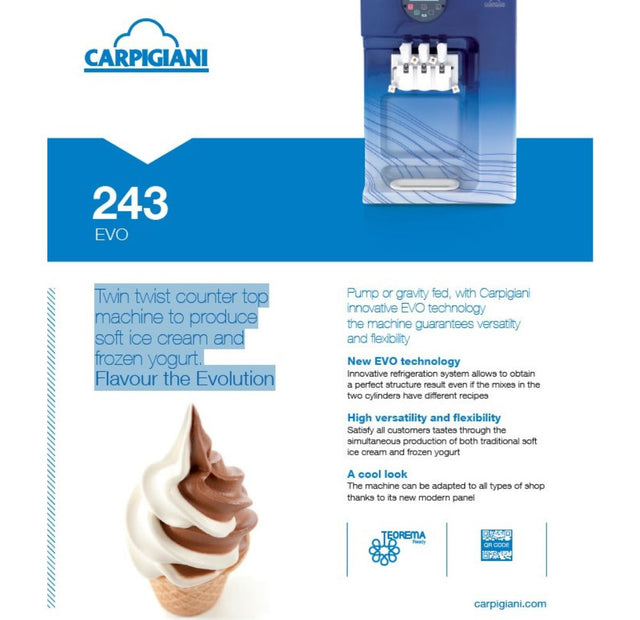 Used Carpigiani 243 Evo Ice cream machine