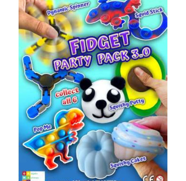 Fidget Party Pack in a 50mm vending capsule.