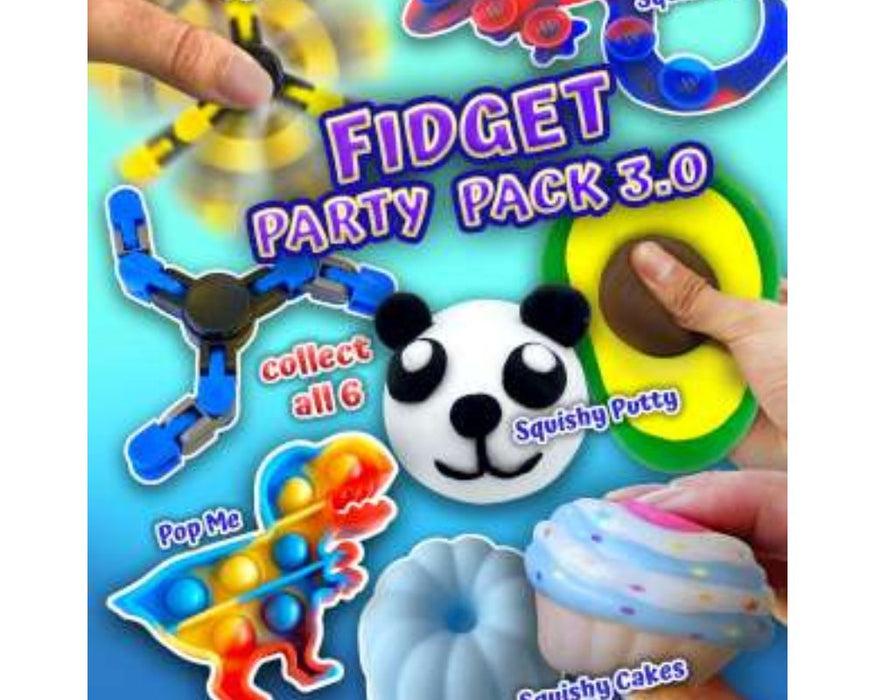 Fidget Party Pack in a 50mm vending capsule.