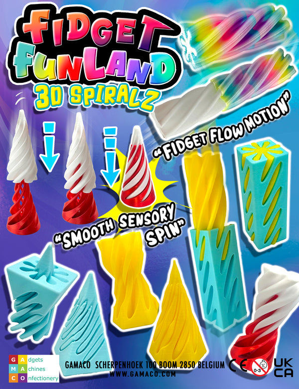 Figet Funland 3D Spiralz 50mm (x500) Vending Capsules