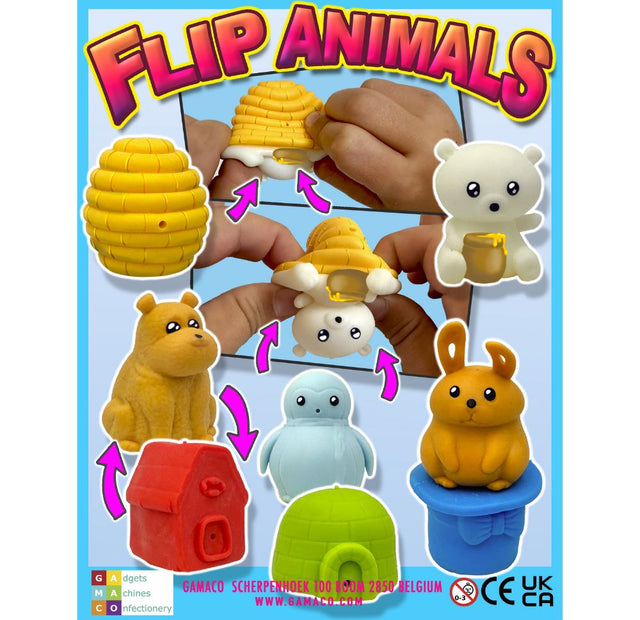 Flip Animals (x500) 50mm Vending Prize Capsules