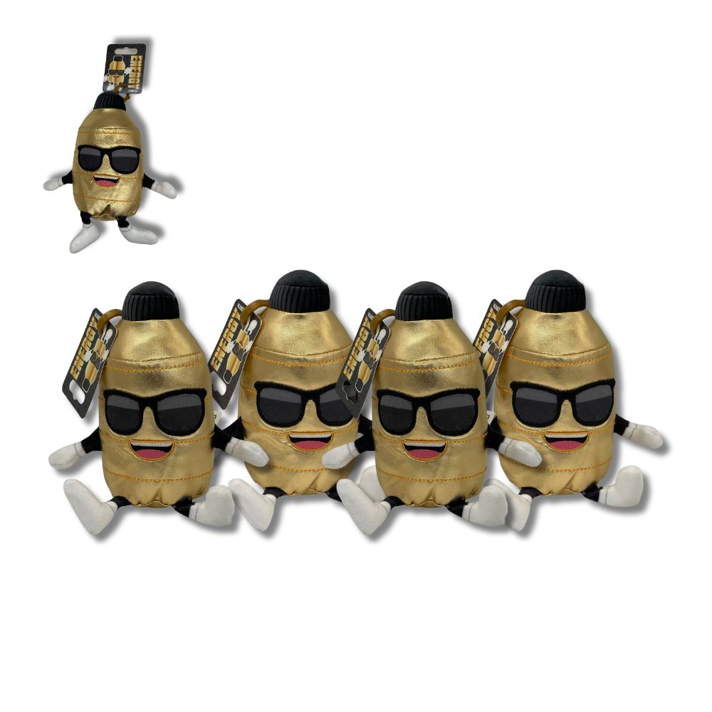 Gold Energy Drink Plush Bag Clip 16cm (x120)
