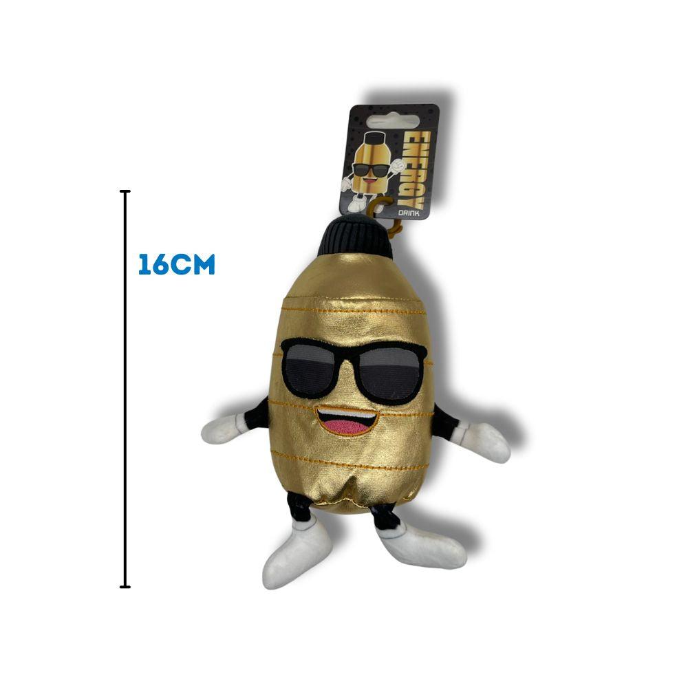 Gold Energy Drink Plush Bag Clip 16cm (x120)