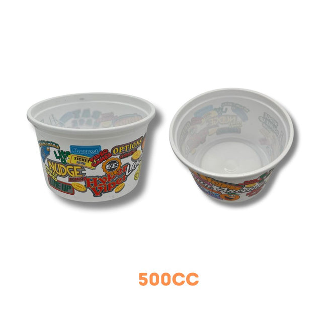 Plastic Large Coin Cups 500cc (x800) - Love Your Arcade Theme