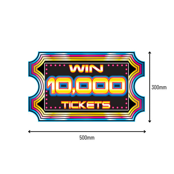 10,000 Tickets - Large Durable Ticket-  Redemption Prize for Skill Cut Games