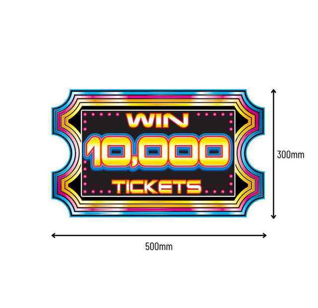 10,000 Tickets - Large Durable Ticket-  Redemption Prize for Skill Cut Games