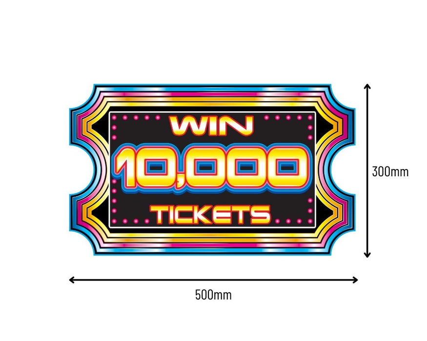 10,000 Tickets - Large Durable Ticket-  Redemption Prize for Skill Cut Games