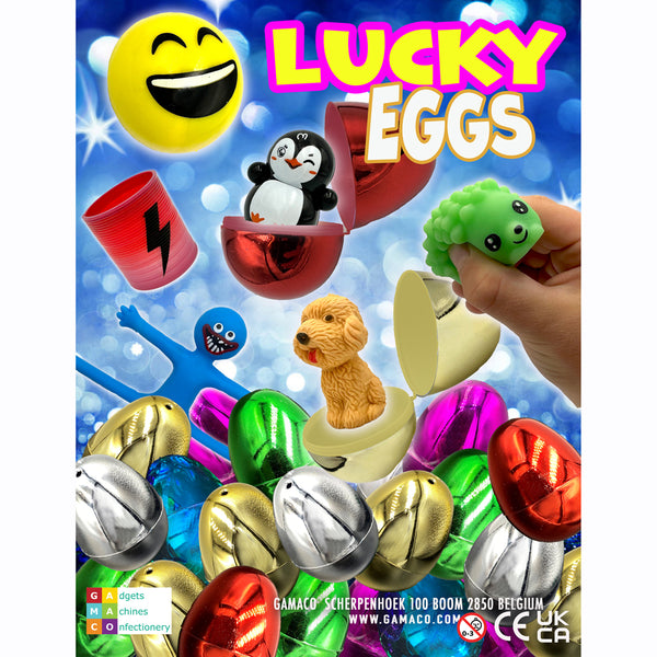 Prize Lucky Eggs for Find a Key / Magic Key cranes (x500) 50mm Crane Prize Capsules