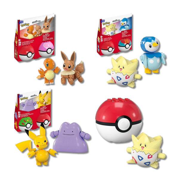 Pokémon MEGA Action Figure Building Toys Set, Poké Ball - 6 designs (x6)