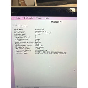 Used Macbook Pro Laptop Core i7 2.2GHz