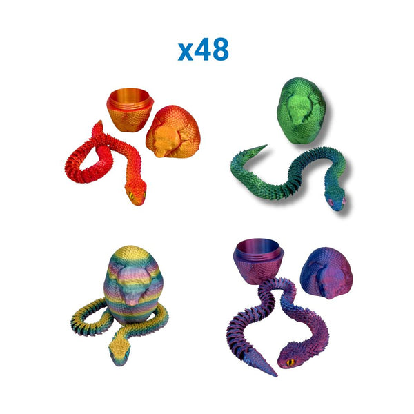 Medium Egg with Amazing 3D Printed Snake in Assorted Colours