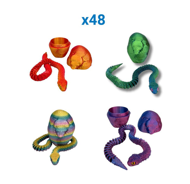 Medium Egg with Amazing 3D Printed Snake in Assorted Colours