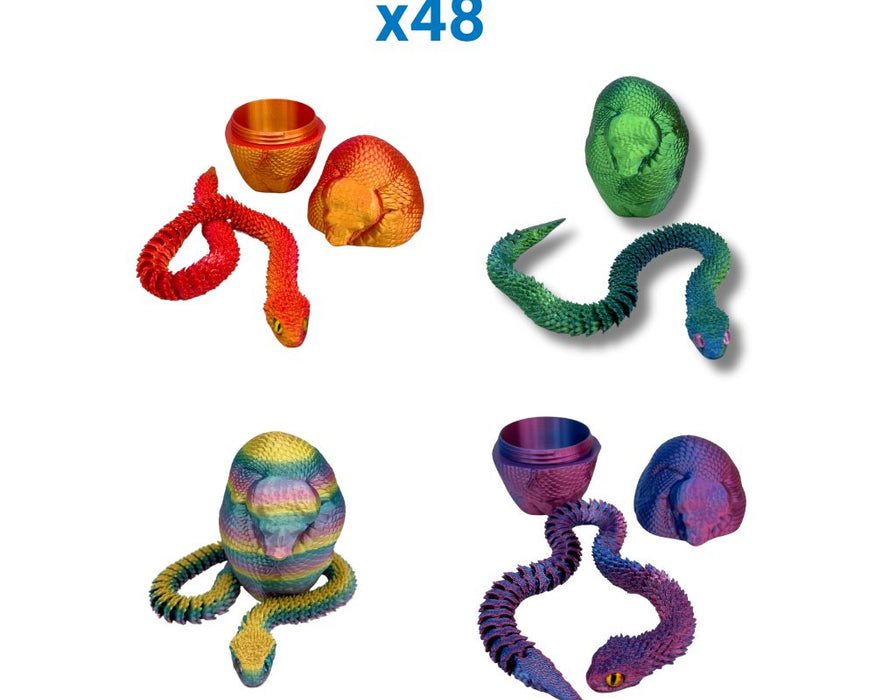Medium Egg with Amazing 3D Printed Snake in Assorted Colours