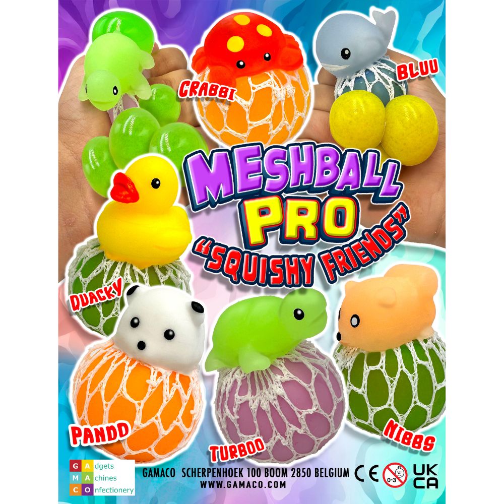 Meshball Pro Squishy Friends (x200) 65mm Vending  Prize Capsules