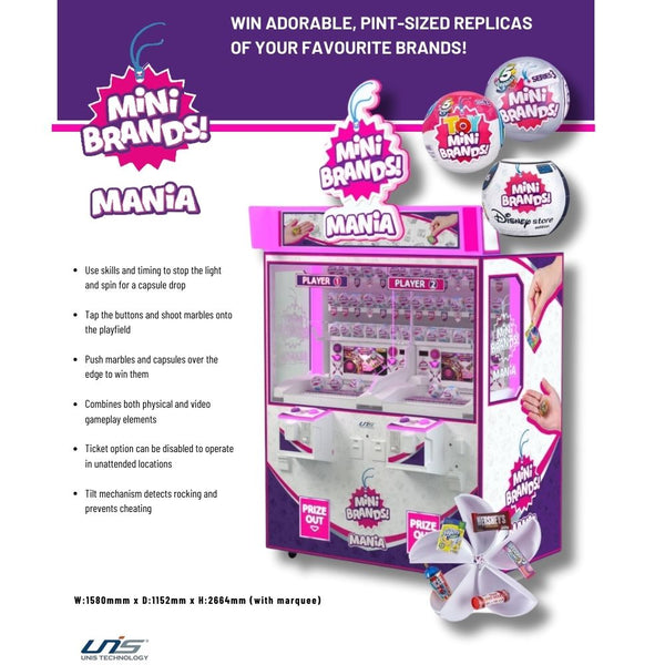 UNIS Mini Brands Mania - Prize Pusher Arcade Game