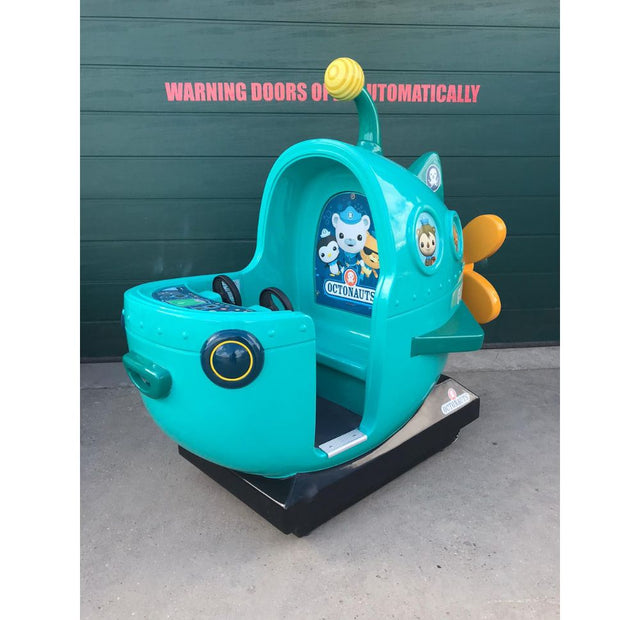 Used Octonauts Kiddie Ride  This ride is fully working, but in used condition, sold as seen and does not come with any warranty.   Collection from site or shipping via pallet can be arranged at extra cost.  Gameplay Kids can join Captain Barnacle and his crew on this amazing underwater sea themed Octonauts kiddie ride. Lots of brightly lit buttons and catchy sound effects.