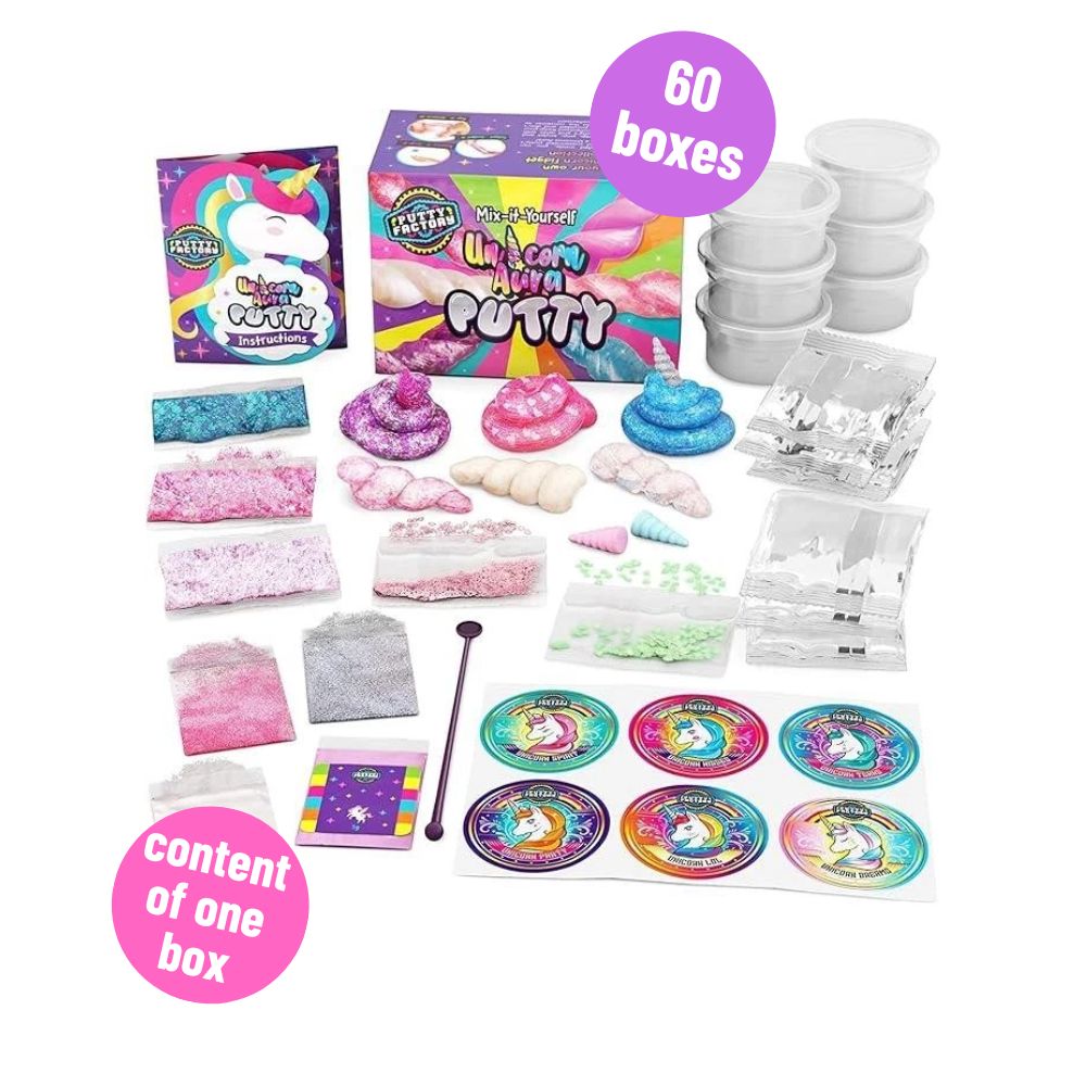 Original Stationery - Unicorn Putty Mystical Glow in the Dark with Glitter Charms & Stickers