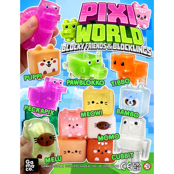 Pixi World Blocky Friends & Blocklings 50mm (x500) Vending Capsules