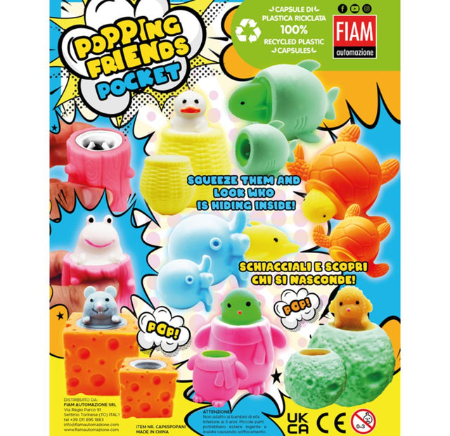 Popping Friends Pocket Capsules (x300) 65mm Novelty Prize Vend Capsules