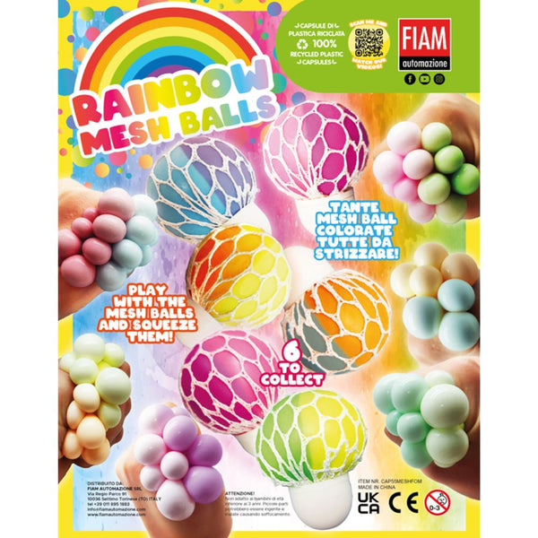 Rainbow Mesh Balls (x300) 55mm Prize Capsules
