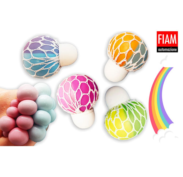 Rainbow Mesh Balls (x300) 55mm Prize Capsules