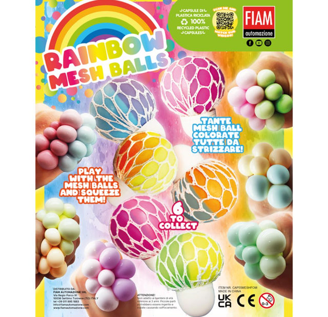 Rainbow Mesh Balls (x300) 55mm Prize Capsules