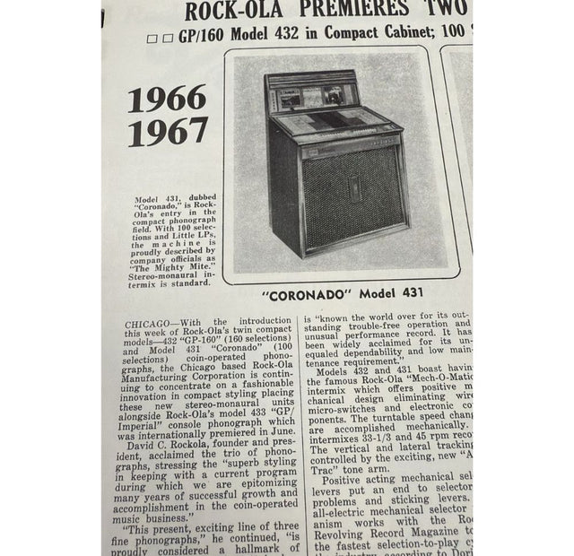 Rock-Ola 431 Coronado Jukebox - Retro