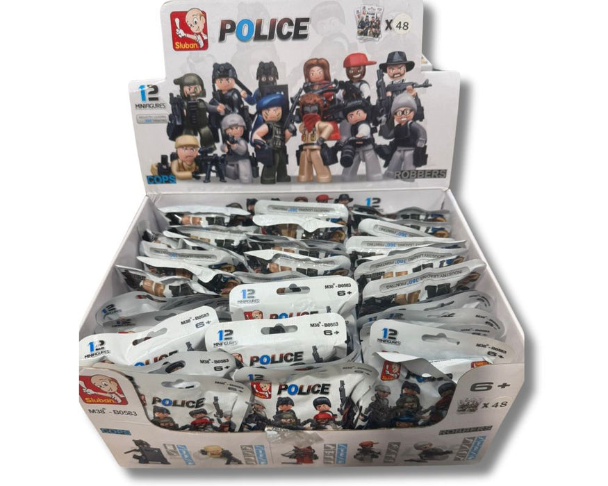 Sluban Cops Minifigures Blind Bag (x48) in Counter Display