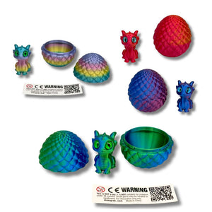 Dragon Eggs with Cute Dragon 3D Printed