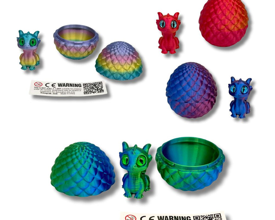 Dragon Eggs with Cute Dragon 3D Printed