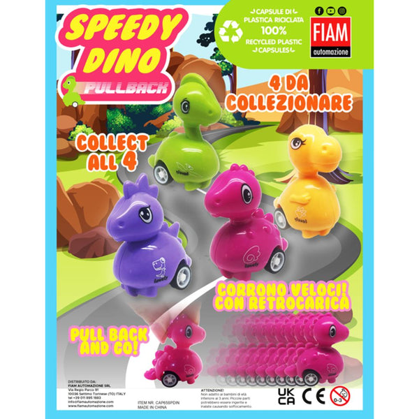 Speedy Dino Pull Back (x300) 65mm Novelty Prize Vend Capsules