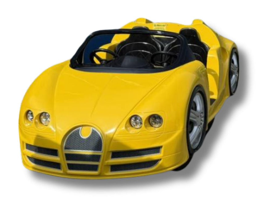 Used Spydero Bugatti in Yellow Kiddie Ride - RARE!