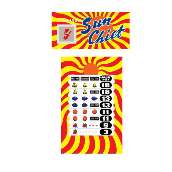 Jennings Sun Chief in Red Artwork Plexi Award Panel 5c Variant Arcade Recreation