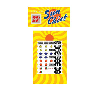 Jennings Sun Chief in Yellow Artwork Plexi Award Panel 25c Variant Arcade Recreation