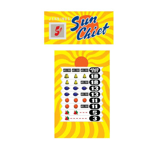 Jennings Sun Chief in Yellow Artwork Plexi Award Panel 5c Variant Arcade Recreation