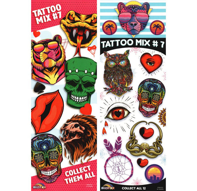 Tattoo Mix #7 (x300) - Flat Pack Vending Tattoos