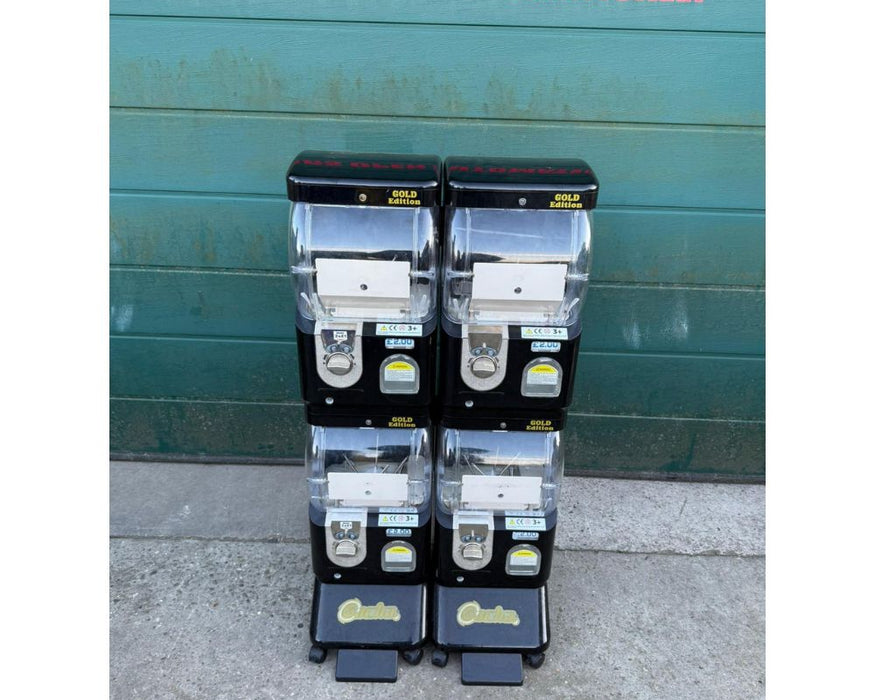 Used Tomy Gacha 4 Head Capsule Vending Machine Black Gold Edition
