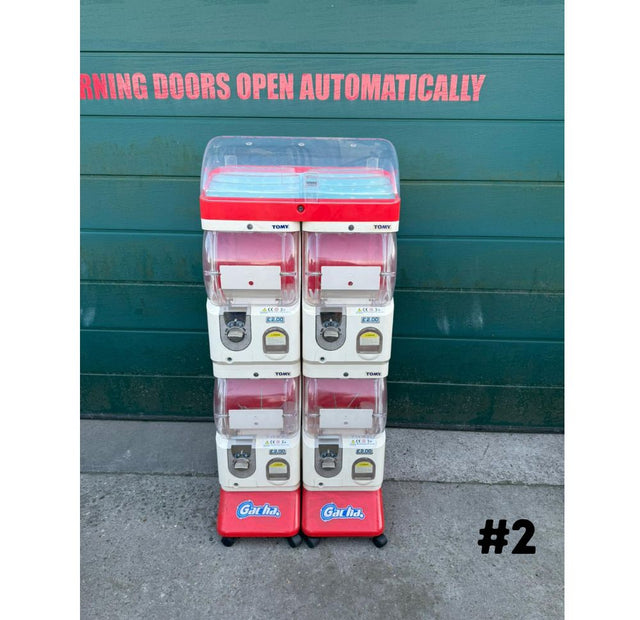 Used Tomy Gacha 4 Head Capsule Vending Machine White /Red #2