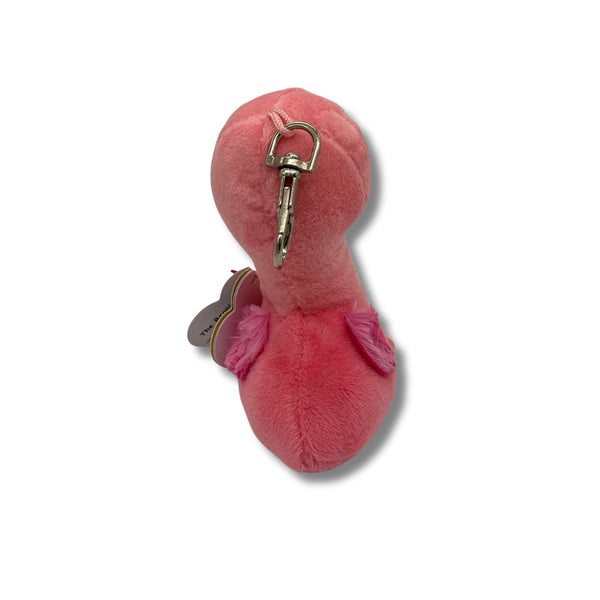 Ty Pink Flamingo Plush Key Clip