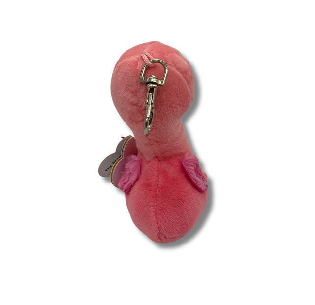 Ty Pink Flamingo Plush Key Clip